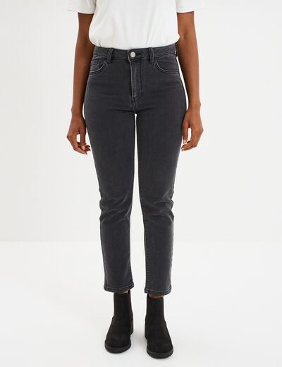Jean stretch slim 7/8 ème denim noir femme
