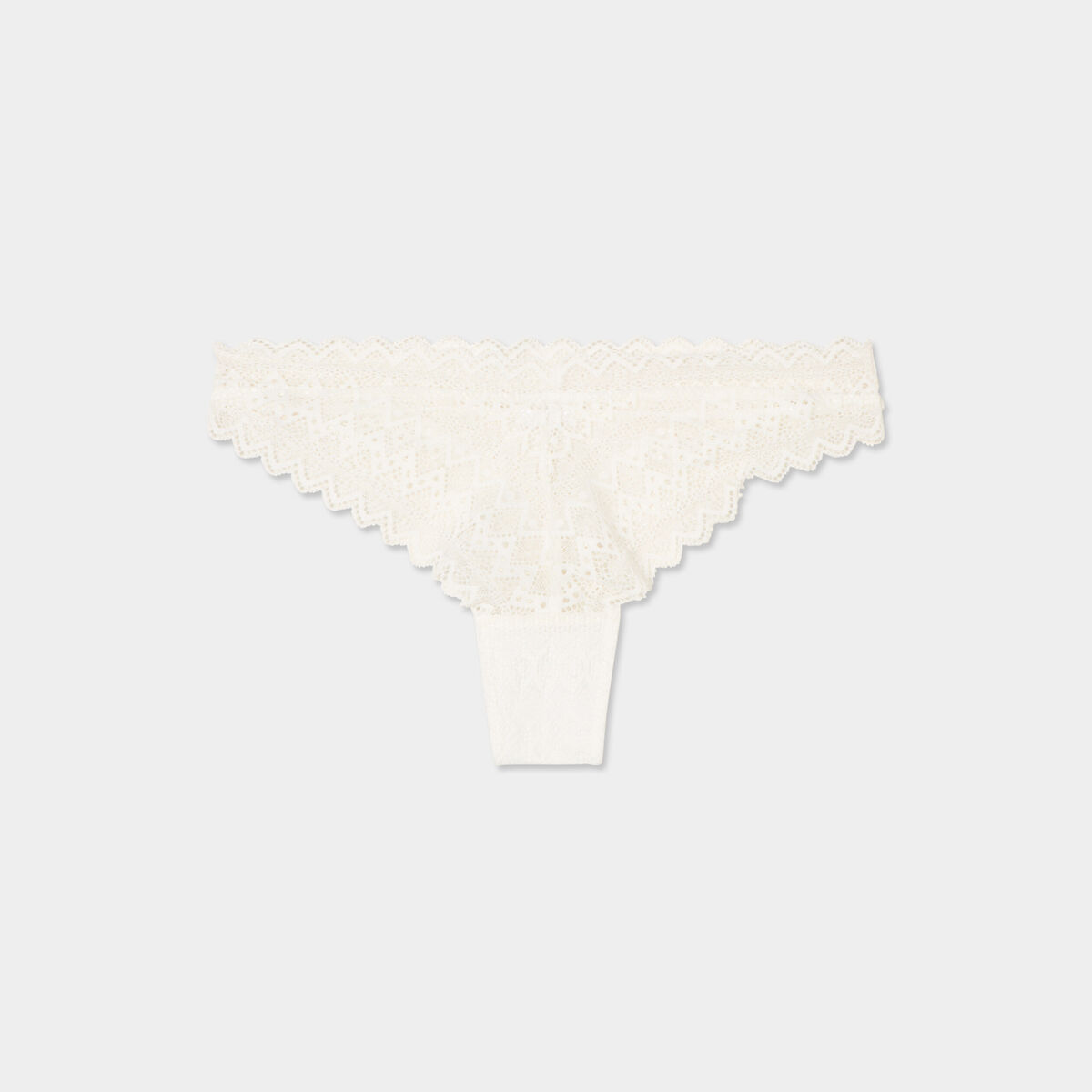 Tanga en dentelle blanc femme