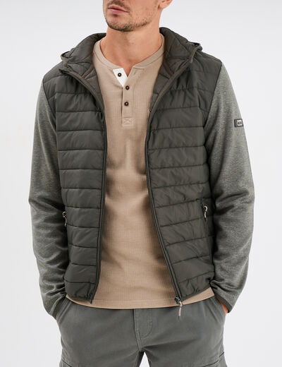 Gilet zippé à capuche Trappeur gris homme