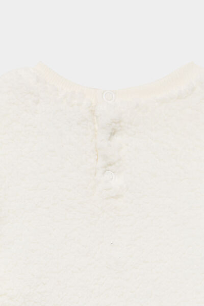 Ensemble sweat et pantalon molletonn&eacute;s ecru b&eacute;b&eacute; gar&ccedil;on