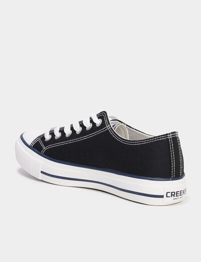 Tennis en toile à lacets Creeks noir femme