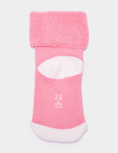 Lot 3 paires chaussettes d'intérieur rose bébé fille