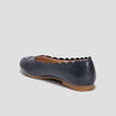 Ballerines en cuir bord festonné Creeks bleu marine fille