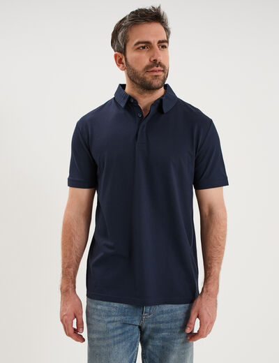 Polo manches courtes bleu p&eacute;trole homme
