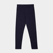Legging long coton taille &eacute;lastiqu&eacute;e bleu marine fille