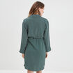 Robe col cache-coeur avec noeud bleu marine femme