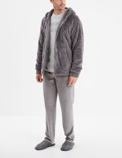 Ensemble pyjama 2 pièces haut et bas gris homme