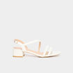 Sandales &agrave; talons 5 cm blanc femme