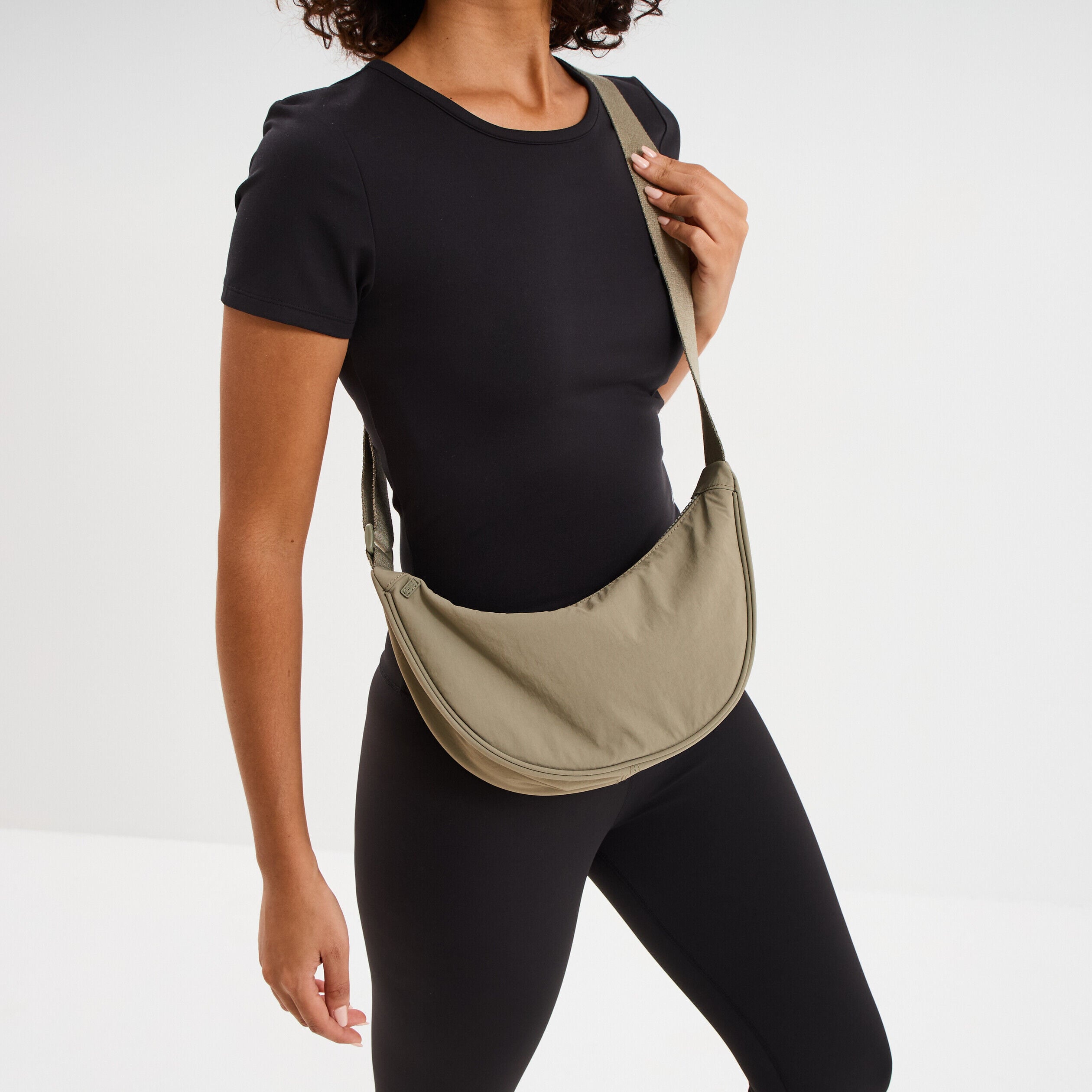 Sac banane en bandoulière vert kaki femme
