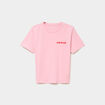 T-shirt col rond manches courtes coton rose femme