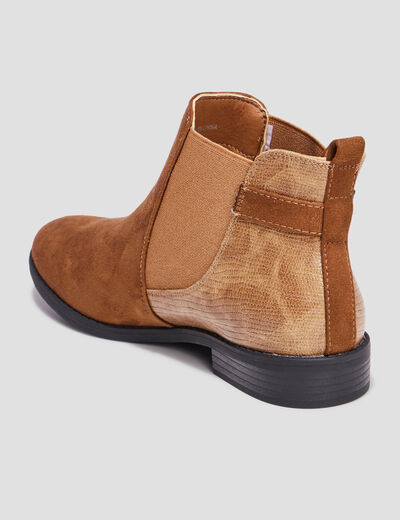 Bottines chelsea avec boucles marron femme