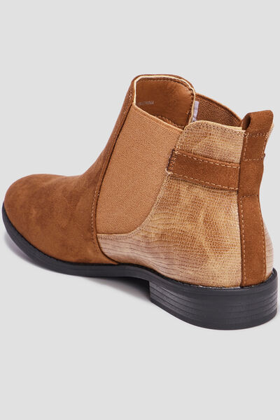Bottines chelsea avec boucles marron femme