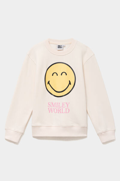 Sweat manches longues Smiley World beige fille