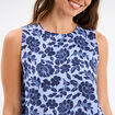 Blouse sans manches col rond bleu femme