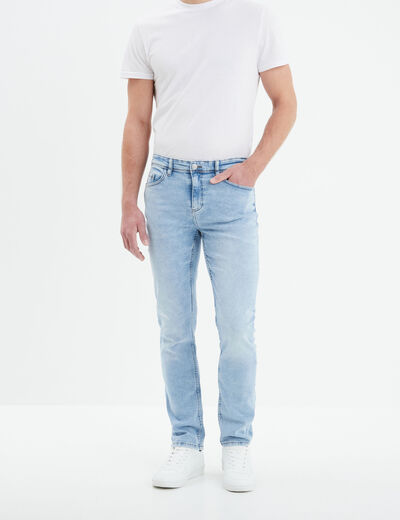 Jeans slim 5 poches denim bleach homme