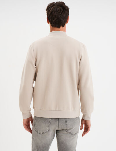 Gilet manches longues zippé gris clair homme