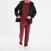 Ensemble pyjama velours 2 pièces bordeaux homme