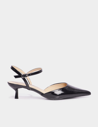 Escarpins vernis kitten heels noir femme