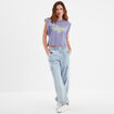 T-shirt manches volantées Liberto violet femme