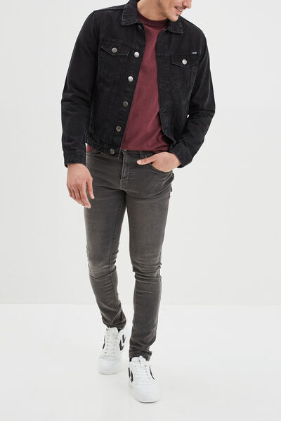 Jeans coupe skinny gris homme