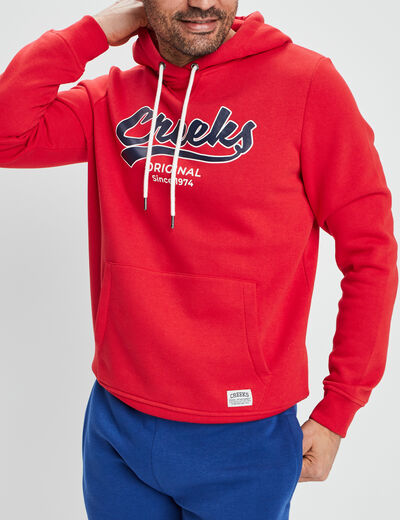 Sweat à capuche hoodie Creeks rouge homme