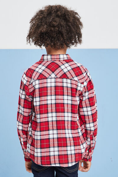 Chemise manches longues Creeks rouge garçon