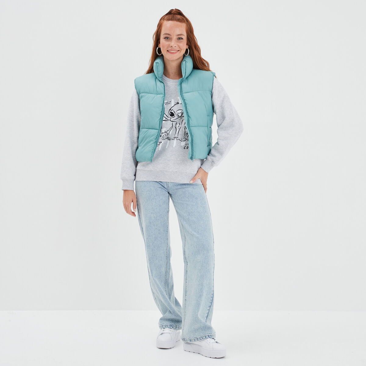 Doudoune sans manches imperméable vert femme