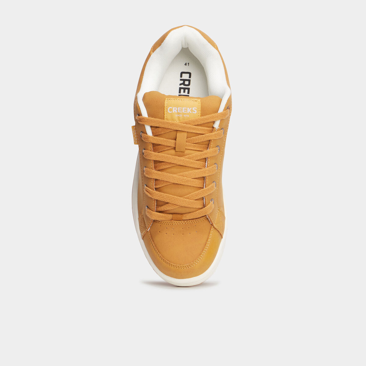Tennis à lacets bout rond jaune foncé homme