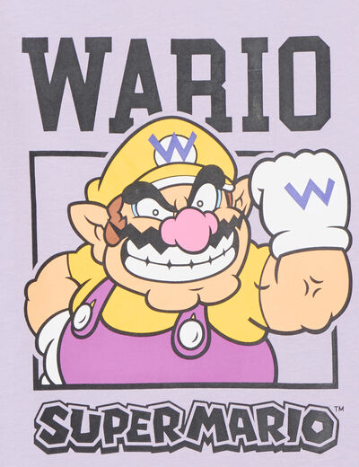 T-shirt manches courtes Mario Wario parme garçon