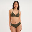 Haut de maillot de bain forme triangle vert kaki femme