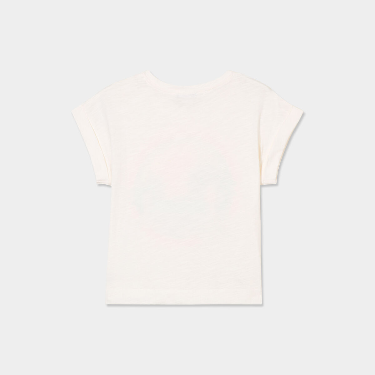 T-shirt manches courtes coton blanc fille