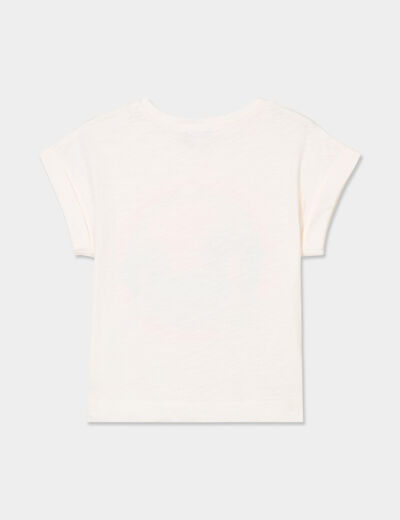 T-shirt manches courtes coton blanc fille