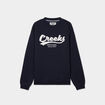Sweat molleton col rond manches longues bleu fonc&eacute; femme
