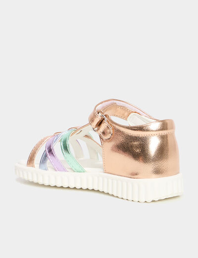 Sandales plates multicolore fille