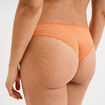 Tanga en dentelle orange femme