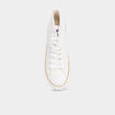 Tennis montantes &agrave; lacets en toile ivoire femme