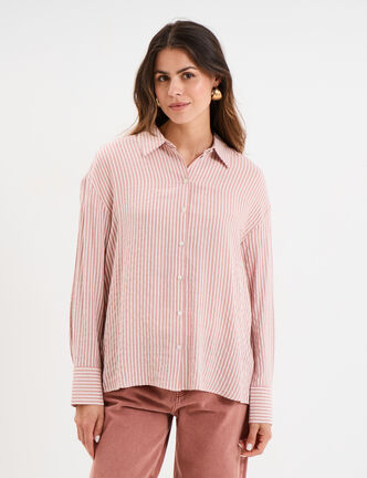 Chemise manches longues bordeaux femme