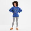 Sweat oversize printé col rond Creeks bleu electrique femme