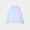 Blouse col polo en popeline bleu ciel femme
