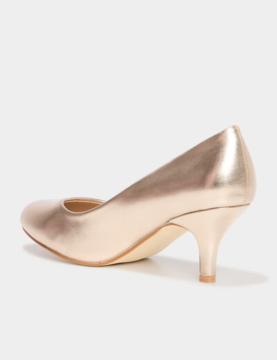 Escarpins à talons aiguilles jaune or femme