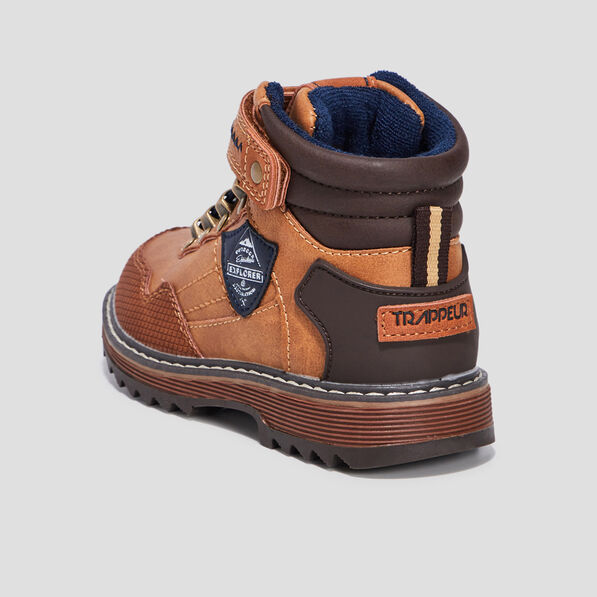 Bottines à lacets Trappeur marron cognac garçon