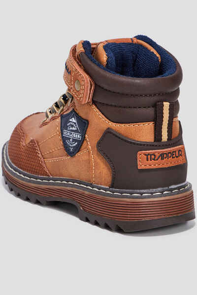 Bottines à lacets Trappeur marron cognac garçon