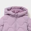Doudoune matelass&eacute;e &agrave; capuche courte mauve fille