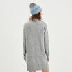 Robe pull courte avec strass gris femme