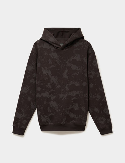 Sweat hoodie &agrave; capuche molleton marron chocolat homme