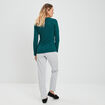 Ensemble pyjama 2 pièces vert foncé femme