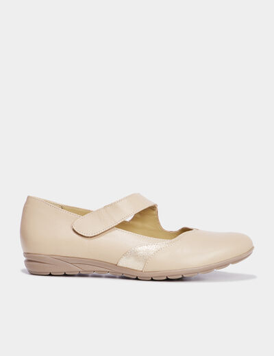 Ballerines en cuir sable femme