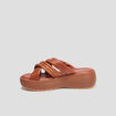 Mules compensées en cuir Liberto marron femme