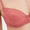 Soutien-gorge corbeille micro dentelle rose poudrée femme