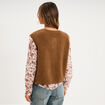 Veste sans manches effet polaire vert kaki femme